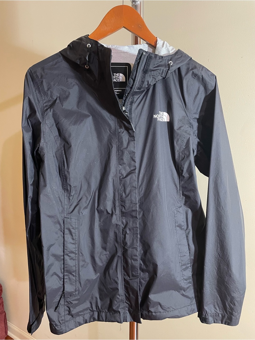 The North Face Women's Black Hooded Lightweight Shell Jacket